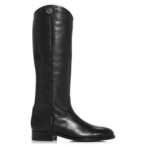 Frye Melissa Button 2 Black Riding Cowboy Tall Knee Boots Shoes Flats 8.5 New - Picture 2 of 6